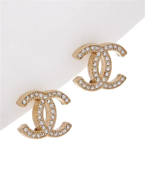 chanel white gold cc logo earrings|chanel gold clip on earrings.